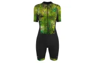 Floral Cluster Green 3/4 Zip Women's Aero Triathlon Suit | Triathlon Gear