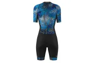 Floral Cluster Blue 3/4 Zip Women's Aero Triathlon Suit | Triathlon Gear