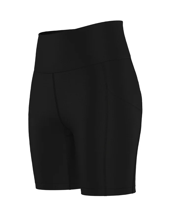 6" Medium Rise Tights, Pockets - Black