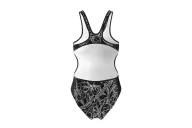 A hydrophobic Triathlon Swimsuit with a black and white floral graphic | Triathlon Gear