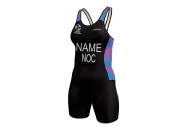Splash Pink and Blue World Triathlon Compliant Elite Open Back Triathlon Suit | Triathlon Gear