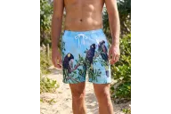 Unisex Board Shorts – Black Cockatoo Design | SCODY