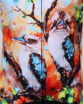 Regeneration Detail - Kookaburras in regenerating landscape Cycle Jersey - Women